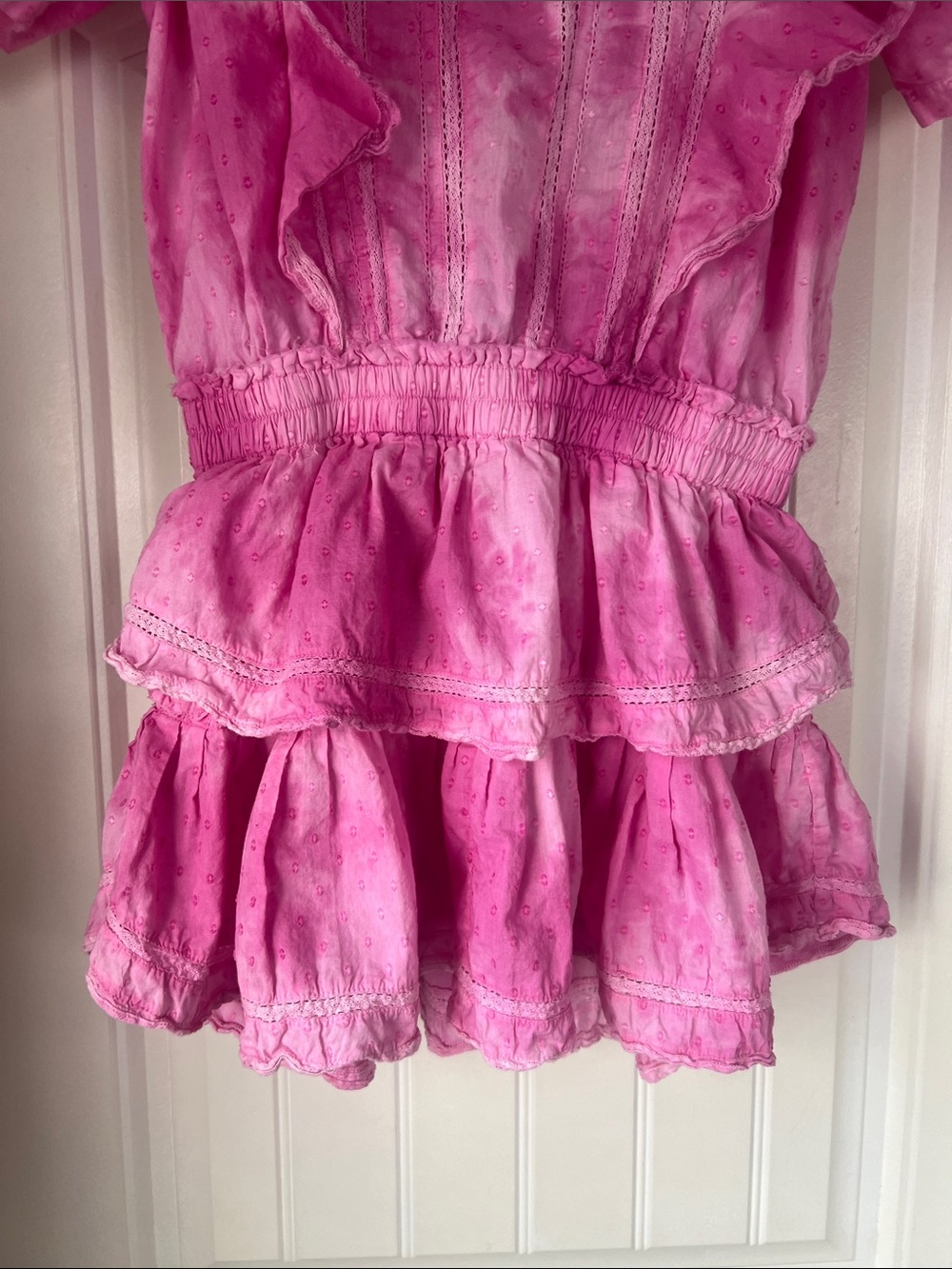 Love Shack Fancy Cotton Natasha Dress in Begonia Hand Dye Small - Picture 6 of 7